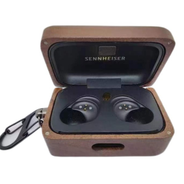 For Sennheiser Momentum True Wireless 3 case,trường hợp bảo vệ tai nghe bằng gỗ rắn