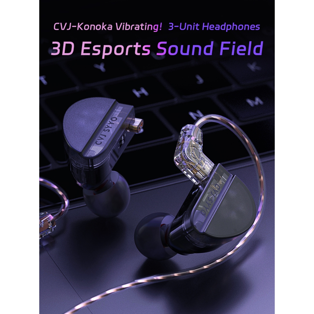 Tai Nghe Nhét Trong cvj konoka Âm Thanh hifi 3d  Có Dây + Nút Điều Chỉnh Âm Lượng