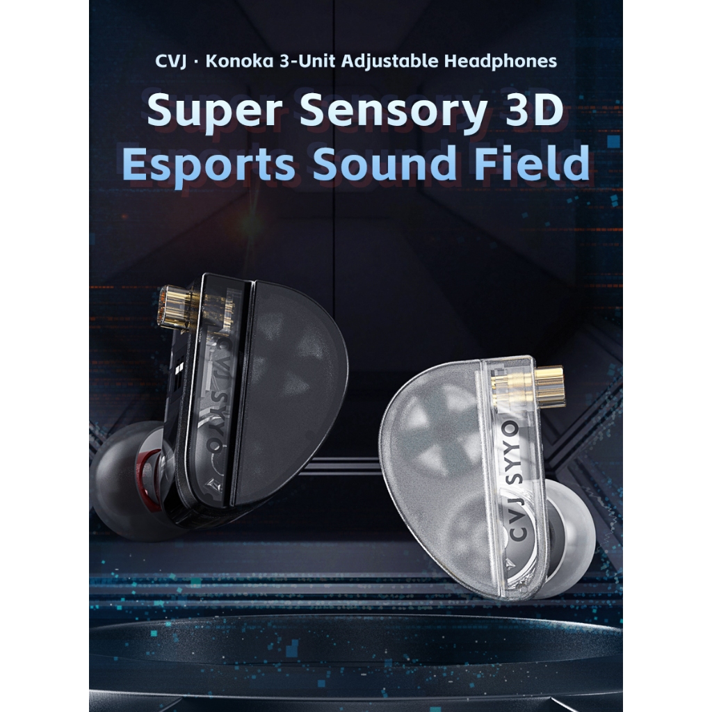 Tai Nghe Nhét Trong cvj konoka Âm Thanh hifi 3d  Có Dây + Nút Điều Chỉnh Âm Lượng