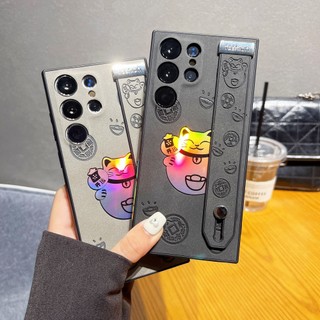 Ốp điện thoại Lucky Cat Suede Stand cho Samsung S25 S24 S23 S22 siêu bảo vệ S23u Vỏ mềm chống sốc toàn diện