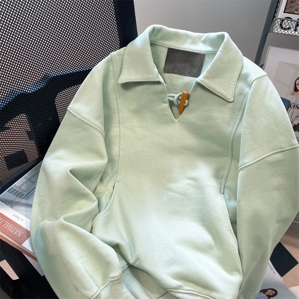 Áo sweater polo Dáng Rộng Phong Cách vintage Mỹ Thời Trang Xuân Thu