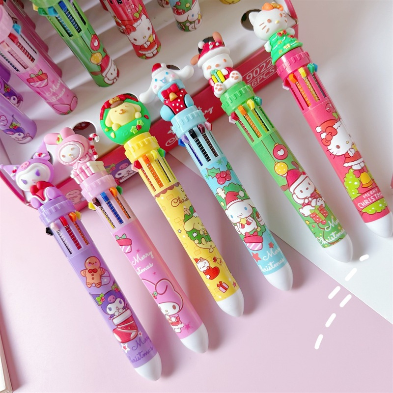 Sanrio Bút Bi Hai Màu Đa Năng Họa Tiết Hoạt Hình kuromi my melody cinnamoroll