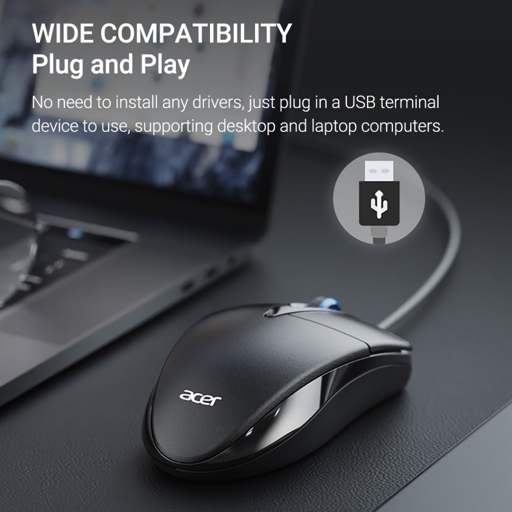 Chuột Máy Tính xiaomi youpin acer m119 1000dpi Có Dây usb Tiện Dụng