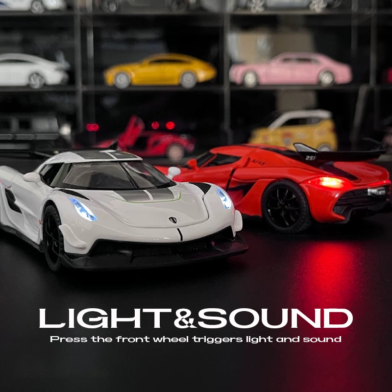 Mô Hình Xe Hơi koenigsegg jefko Hiệu Ứng Ánh Sáng Và Âm Thanh Bằng Hợp Kim Tỉ Lệ 1: 32 Làm Quà Sinh Nhật Cho Bé Trai
