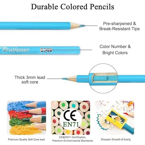 Bộ 48 Cây Bút Chì Màu Nghệ Thuật Cho Người Lớn Vẽ Phác Thảo Sách Thủ Công brutfuner 48