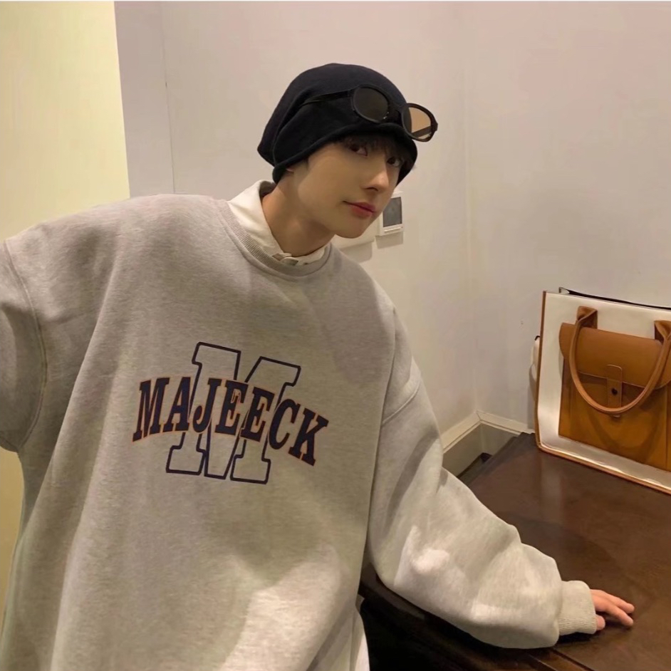 Áo sweater Tay Dài Cổ Tròn Dáng Rộng In Họa Tiết Phong Cách Hàn Quốc Thời Trang Mùa Thu Mới Cho Nam