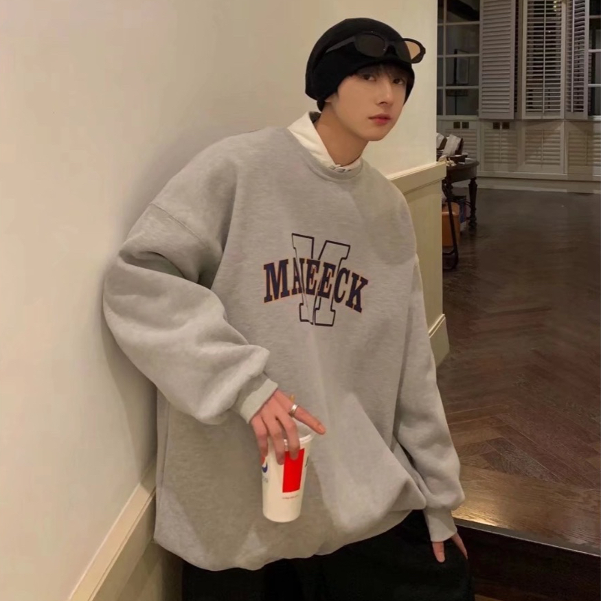 Áo sweater Tay Dài Cổ Tròn Dáng Rộng In Họa Tiết Phong Cách Hàn Quốc Thời Trang Mùa Thu Mới Cho Nam