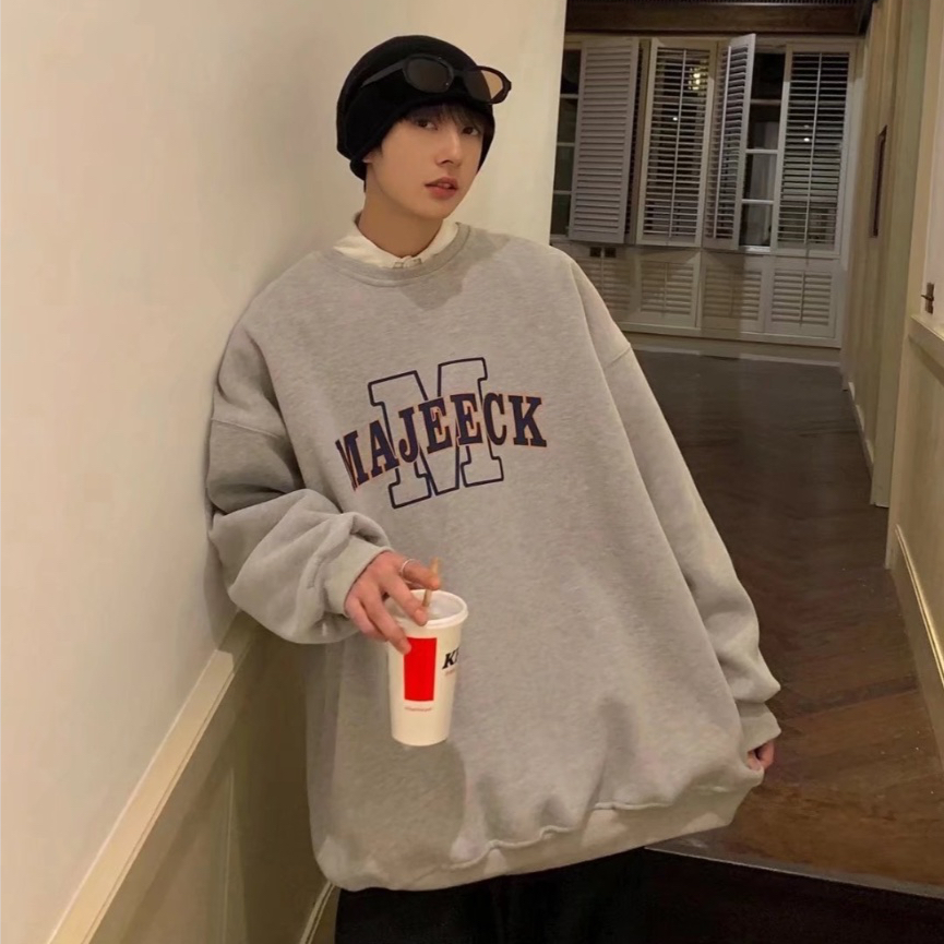 Áo sweater Tay Dài Cổ Tròn Dáng Rộng In Họa Tiết Phong Cách Hàn Quốc Thời Trang Mùa Thu Mới Cho Nam