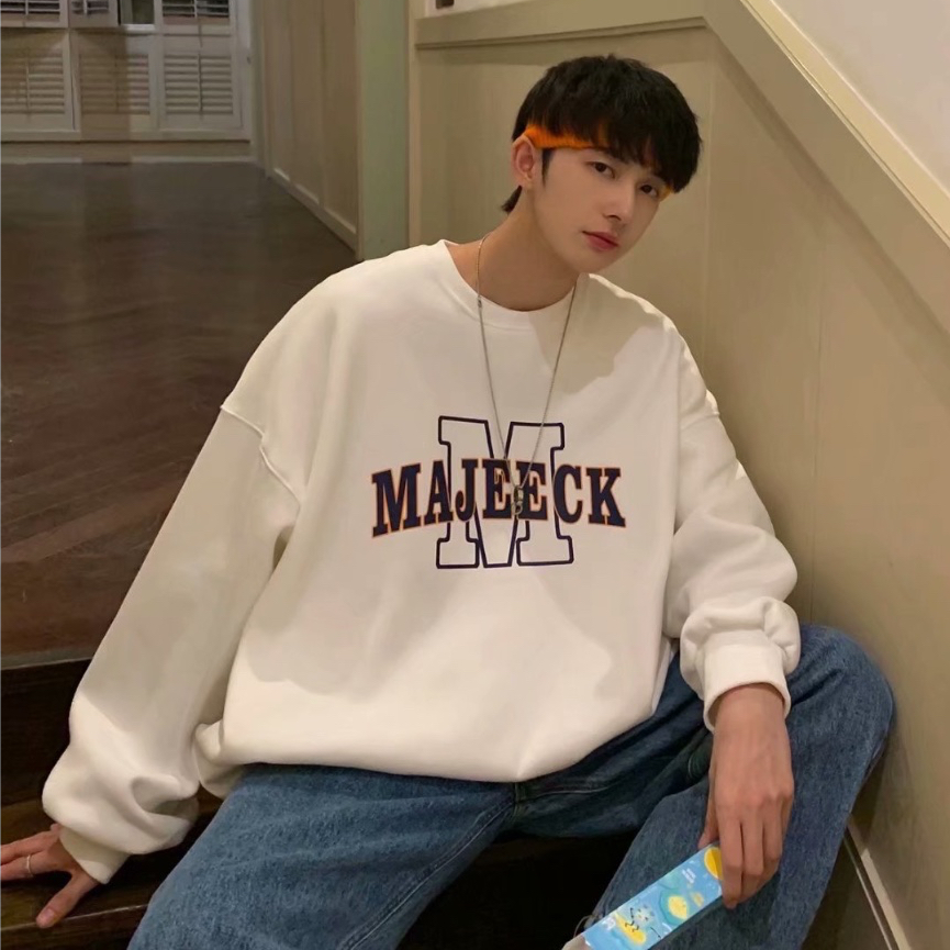 Áo sweater Tay Dài Cổ Tròn Dáng Rộng In Họa Tiết Phong Cách Hàn Quốc Thời Trang Mùa Thu Mới Cho Nam