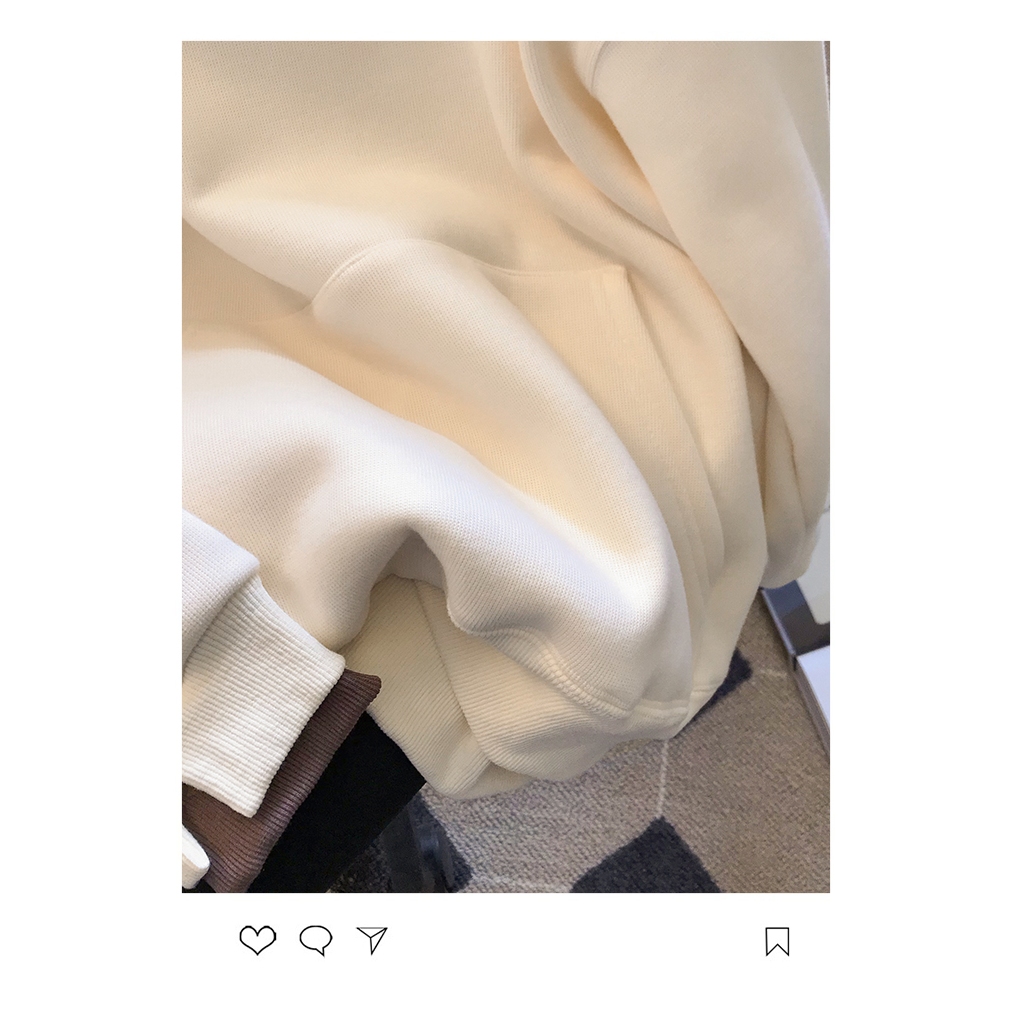 Áo Hoodie Vải Bông Dày Dặn Ấm Áp Thời Trang Mùa Đông Cho Nữ