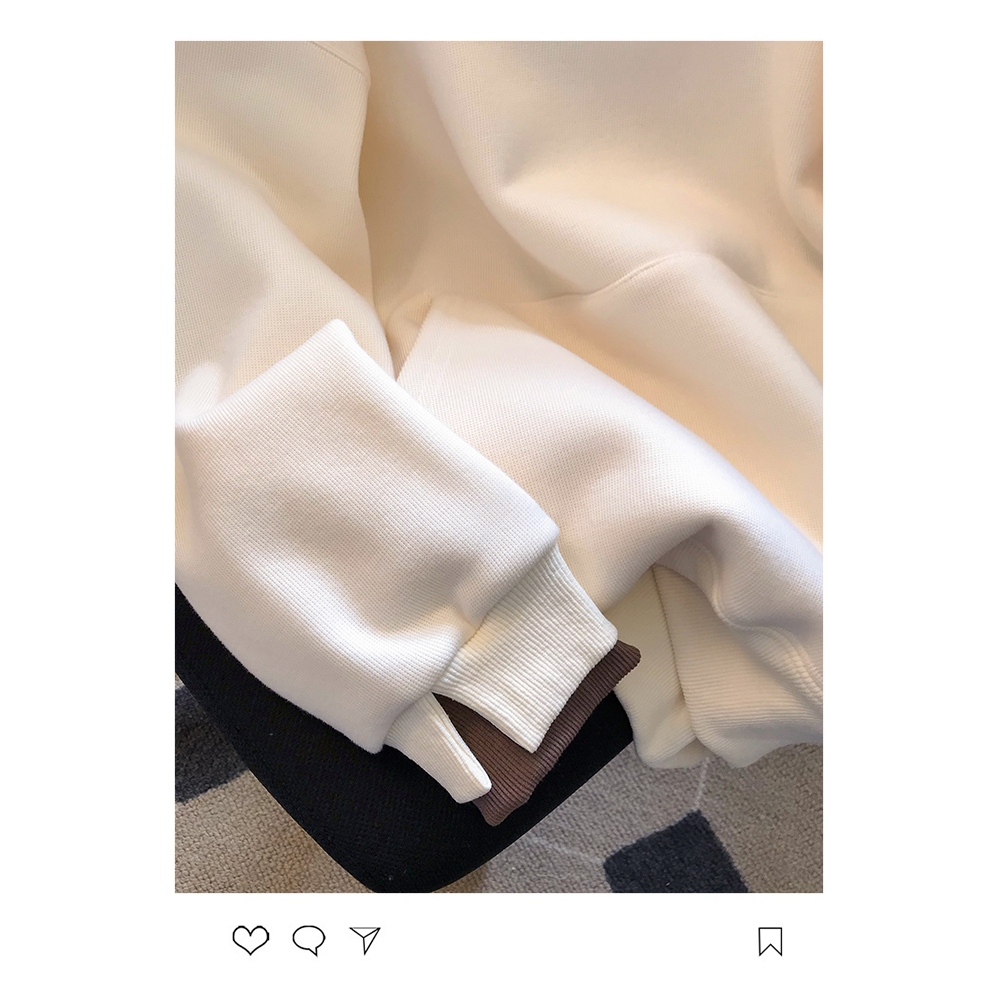 Áo Hoodie Vải Bông Dày Dặn Ấm Áp Thời Trang Mùa Đông Cho Nữ