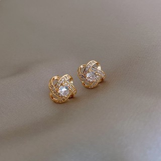 Bông tai Bạc 925 Đính Kim Cương & Ngọc Trai Thời Trang Phong Cách Hàn Quốc Cho Nữ