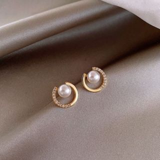 Bông tai Bạc 925 Đính Kim Cương & Ngọc Trai Thời Trang Phong Cách Hàn Quốc Cho Nữ