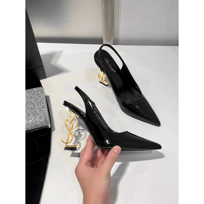 HUAHUA  Xăng đan Cao Gót Mũi Nhọn Màu Trơn Thời Trang Âu Mỹ