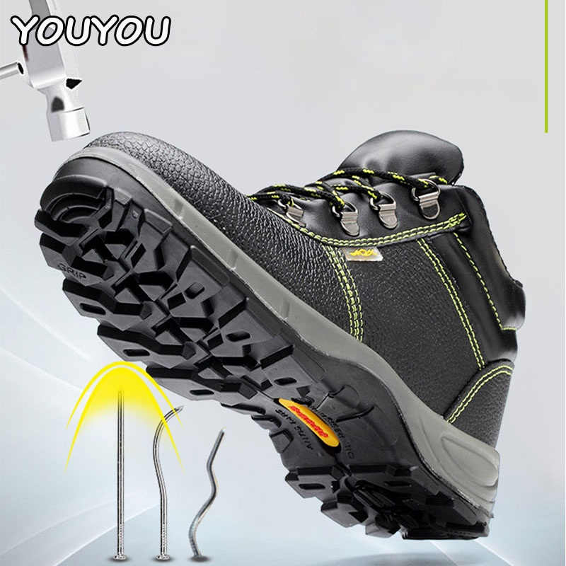 Youyou Giày Bảo Hộ Lao Động Màu Đen Chống Đâm Thủng Chịu Nhiệt Độ Cao