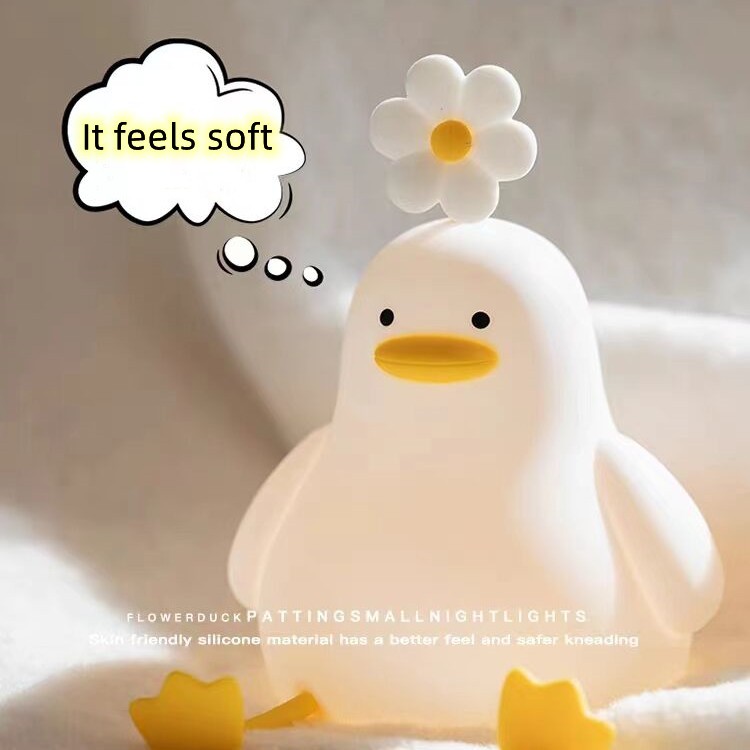 Hoạt Hình Đèn Ngủ Hình Vịt Và Hoa Có Thể Sạc Lại Cho Phòng Trẻ Em