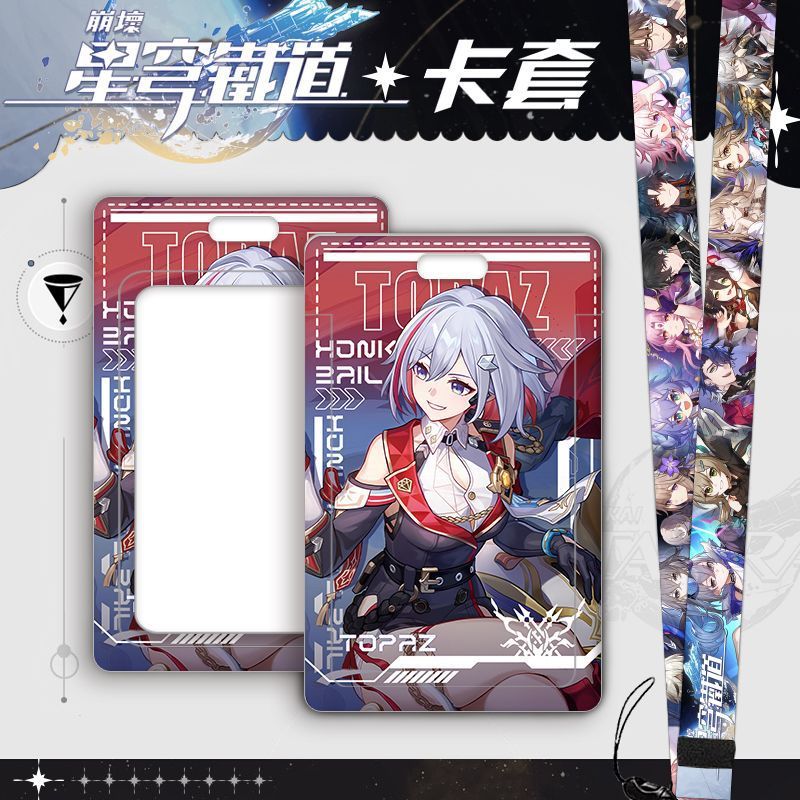 Chủ thẻ dây buộc Honkai Star Rail Thẻ xe buýt khuôn viên trường halterneck đẩy kéo Kafka Yanfig Bronya 0YMT