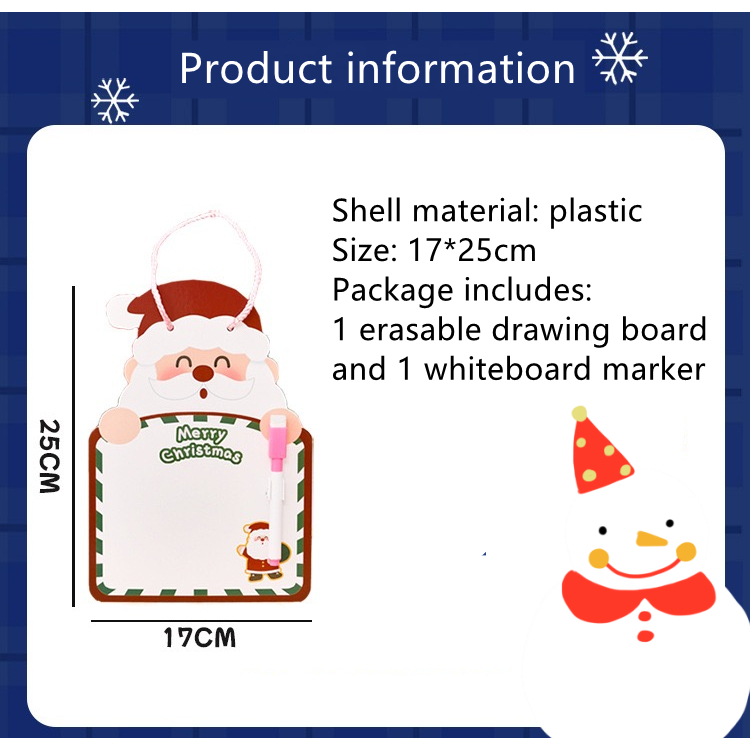 Bảng vẽ hoạt hình Giáng sinh có thể xóa được, bảng tin hai mặt giáo dục sớm cho trẻ em, bảng vẽ graffiti, quà tặng Giáng sinh dễ thương