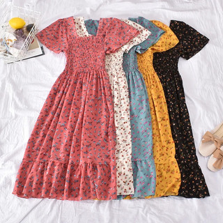 Đầm maxi Tay Ngắn Cổ Vuông Dáng Chữ a Thời Trang Mùa Hè Xinh Xắn Cho Nữ Có Size Lớn 4xl #YY289