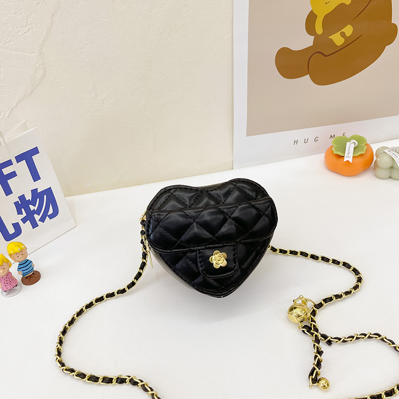 Túi Da PU Đeo Chéo Mini Hình Trái Tim Đựng Tiền Xu Dành Cho Bé Gái