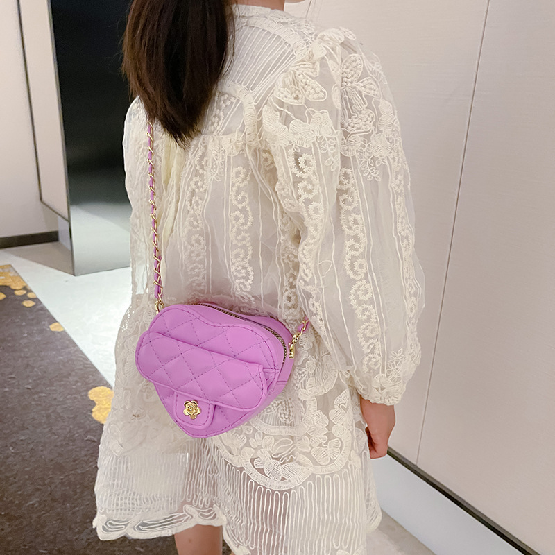 Túi Da PU Đeo Chéo Mini Hình Trái Tim Đựng Tiền Xu Dành Cho Bé Gái