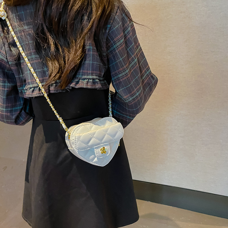 Túi Da PU Đeo Chéo Mini Hình Trái Tim Đựng Tiền Xu Dành Cho Bé Gái