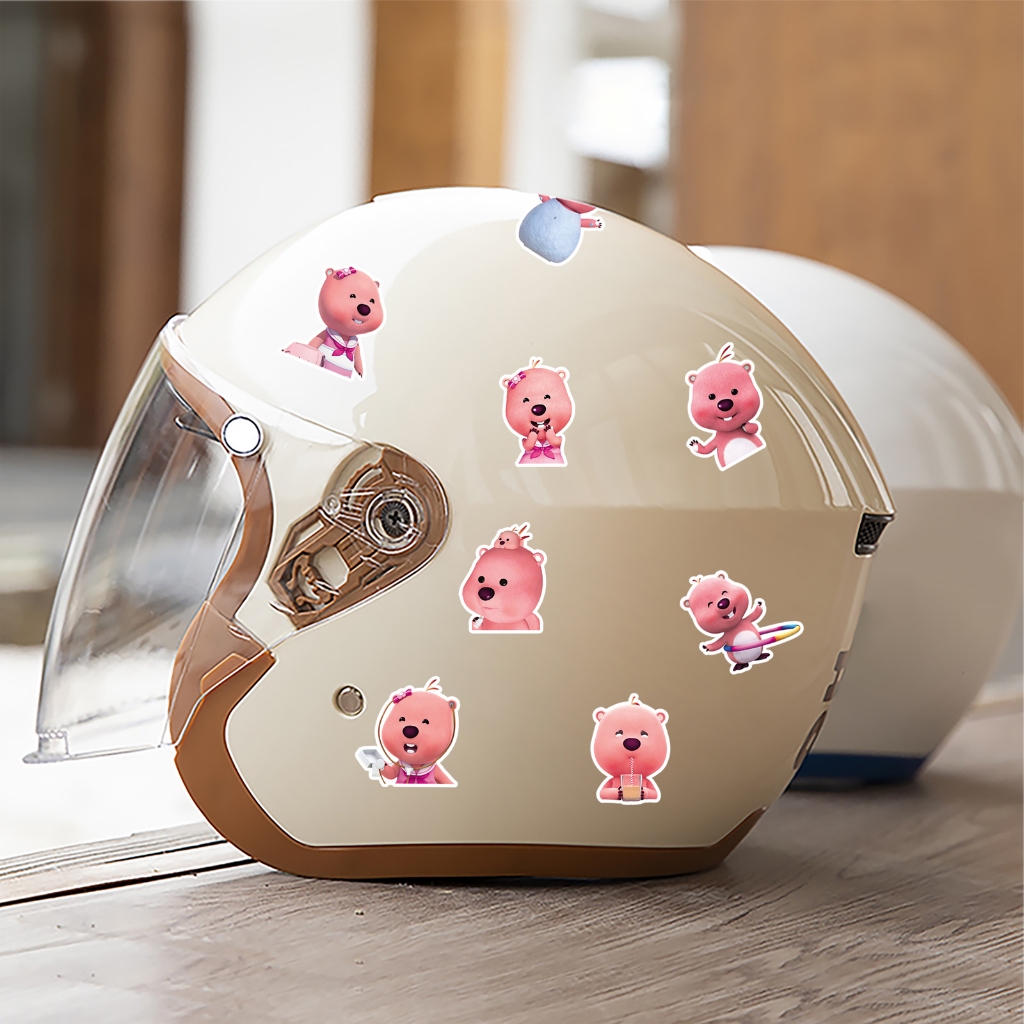 Set 50 / 10 Sticker Pororo Graffiti Chống Nước Màu Hồng Dễ Thương Trang Trí Điện Thoại Laptop Notebook Xe Đạp Mũ Bảo Hiểm