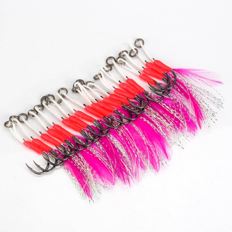 Mustad Set 10 Lưỡi Câu Cá Bằng Thép carbon Phát Sáng