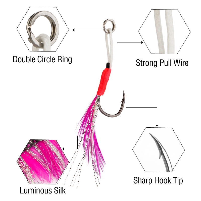 Mustad Set 10 Lưỡi Câu Cá Bằng Thép carbon Phát Sáng