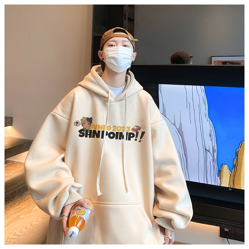 Áo Khoác Hoodie Nỉ Dày Dáng Rộng Kiểu retro Âu Mỹ Thời Trang Mùa Đông Cho Nam