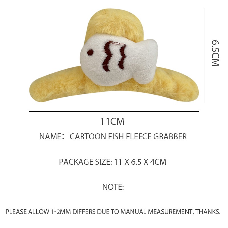 🎀 yakult 🎀Kẹp Tóc Hình Cá Mập Phủ Lông Dễ Thương Thời Trang