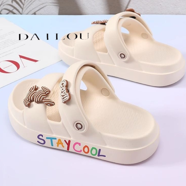 DAILOU  dép nữ dép sandal nữ 2023 hotsale Phối hợp dễ dàng Bảnh bao Độc đáo Thấm hút mồ hôi B98G23A003R 44Z231031