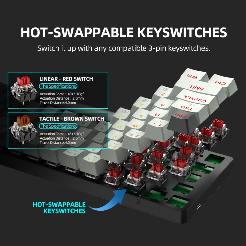 Bàn Phím Cơ Chơi Game Có Dây 75% 78 Phím rgb k78 Chuyên Dụng Cho laptop / pc