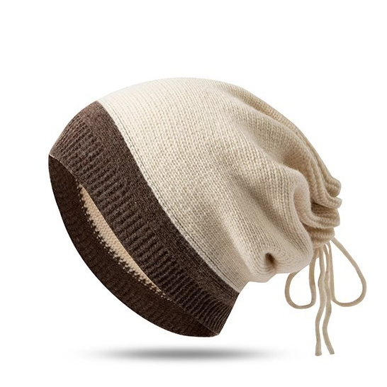 Mũ Len Trùm Đầu Màu Sắc Tương Phản Thời Trang Thu Đông Cho Nữ