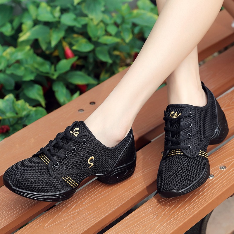 Mới Giày Khiêu Vũ Đế Mềm Phối Lưới Thoáng Khí