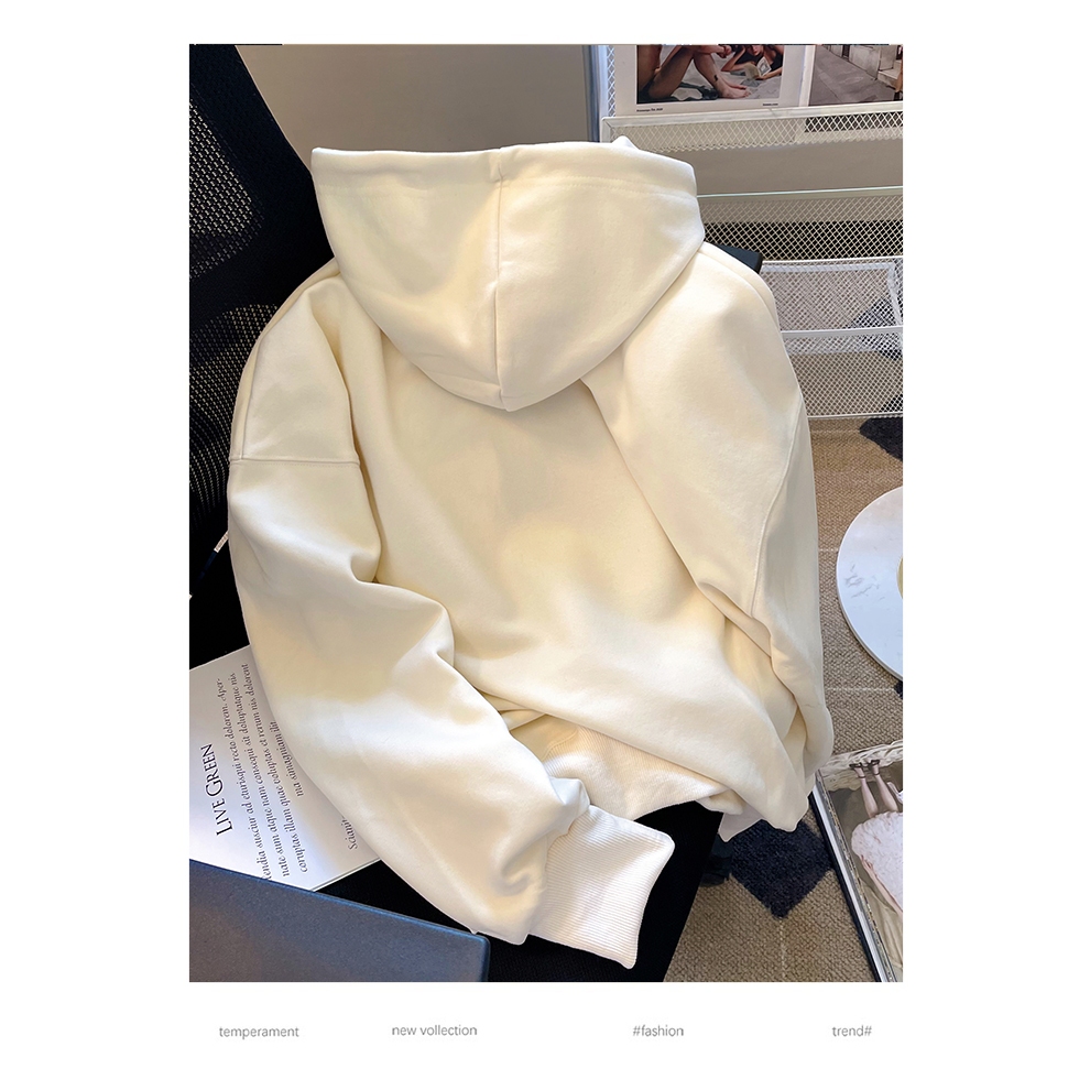 Áo Hoodie Vải Lông Thêu Hình Cô Gái Dễ Thương