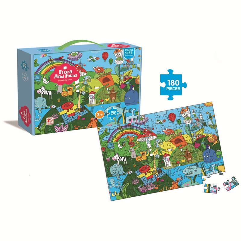 Bộ Xếp Hình 180 Mảnh Hình Khủng Long / Cây Cối / Động Vật Hoạt Hình Cho Bé