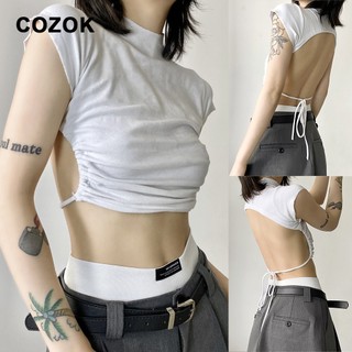 Áo Croptop Hở Lưng Quyến Rũ Phong Cách Âu Mỹ Cá Tính