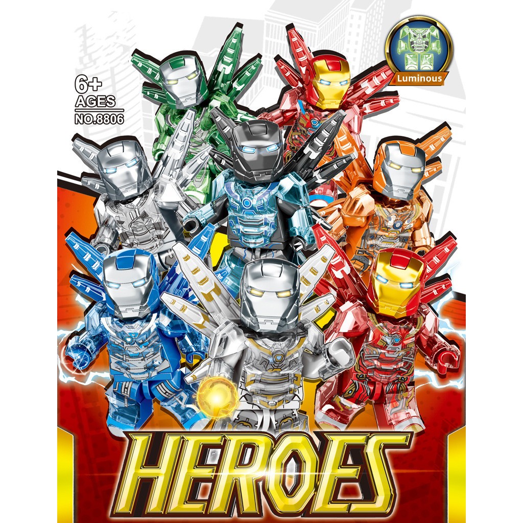 Đồ Chơi Lắp Ráp Áo Giáp Sắt Có Cánh Siêu Thành Phố Anh Hùng tony stark mini Cho Trẻ Em