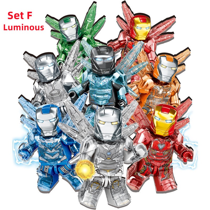 Đồ Chơi Lắp Ráp Áo Giáp Sắt Có Cánh Siêu Thành Phố Anh Hùng tony stark mini Cho Trẻ Em