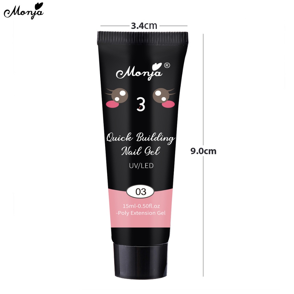 Gel đắp nối dài móng tay MONJA nhanh chóng 15/ 30ml chuyên dụng