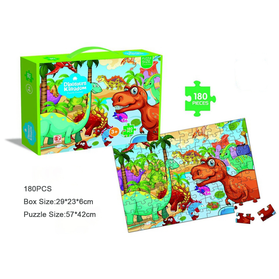Bộ Xếp Hình 180 Mảnh Hình Khủng Long / Cây Cối / Động Vật Hoạt Hình Cho Bé