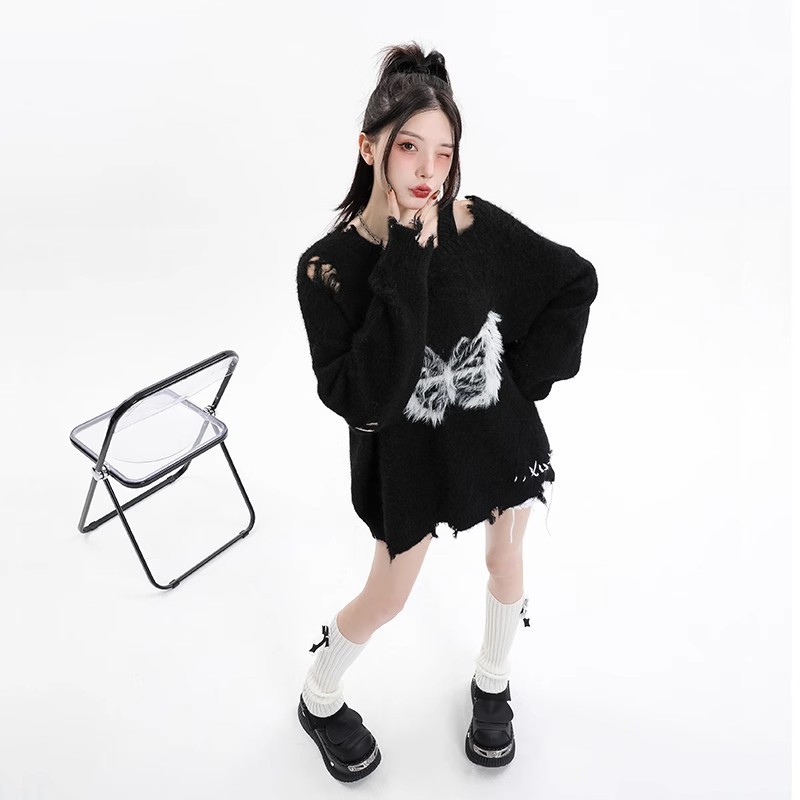 EAEOVNI Áo Len áo khoác cardigan Hàn Phong Stylish Đơn giản Phong cách WXF23A0MIQ 42Z231018