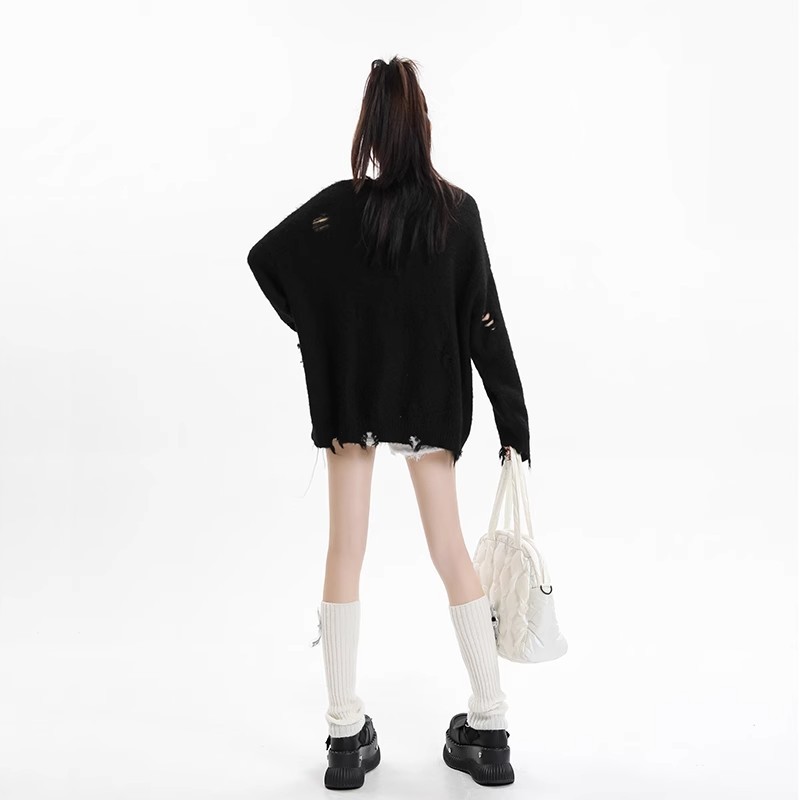 EAEOVNI Áo Len áo khoác cardigan Hàn Phong Stylish Đơn giản Phong cách WXF23A0MIQ 42Z231018