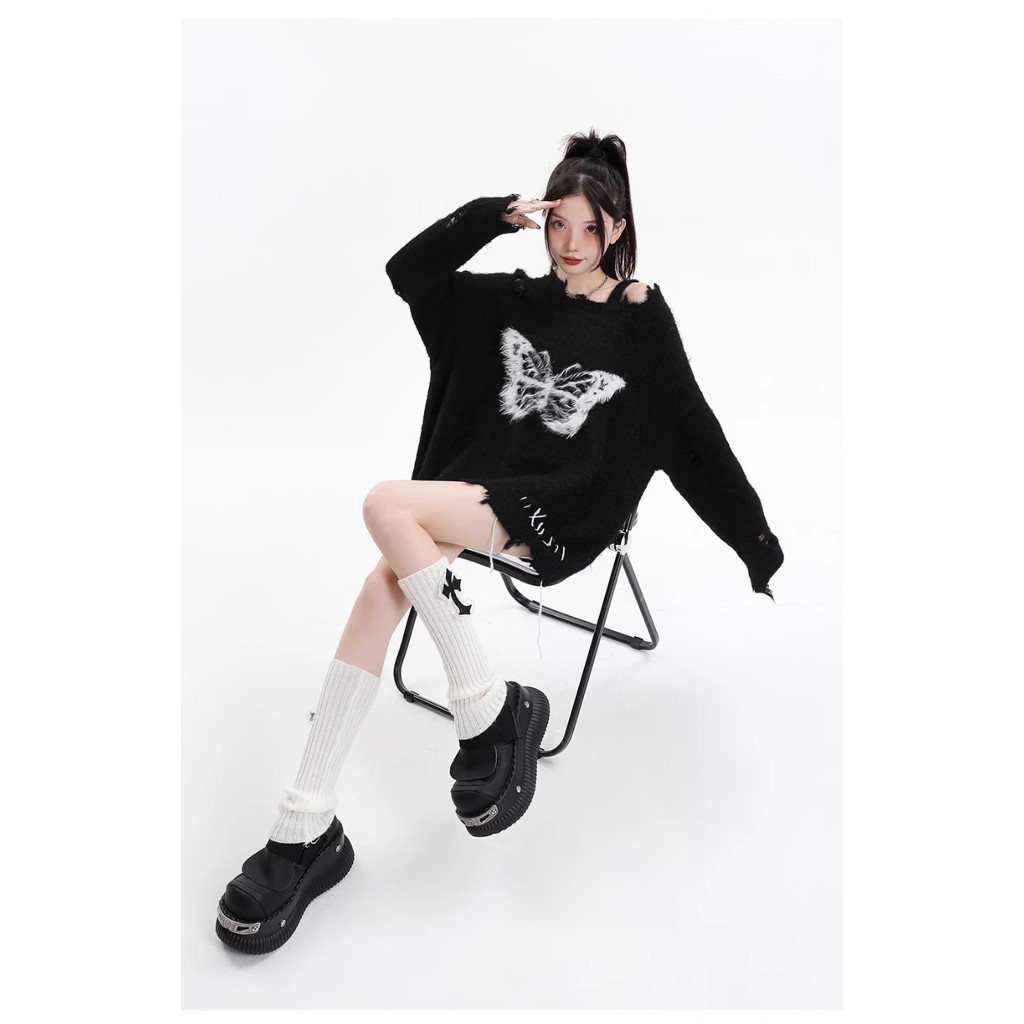 EAEOVNI Áo Len áo khoác cardigan Hàn Phong Stylish Đơn giản Phong cách WXF23A0MIQ 42Z231018