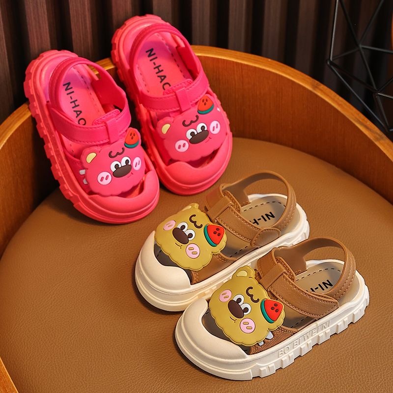 SUGE dép gấu dâu cho bé sandal cho bé gái Hàn Quốc