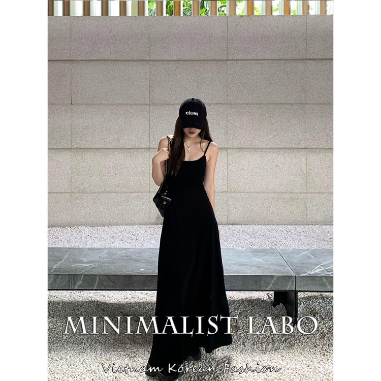 Đầm hai dây Minimalist Labo dệt kim dáng ôm thời trang cho nữ