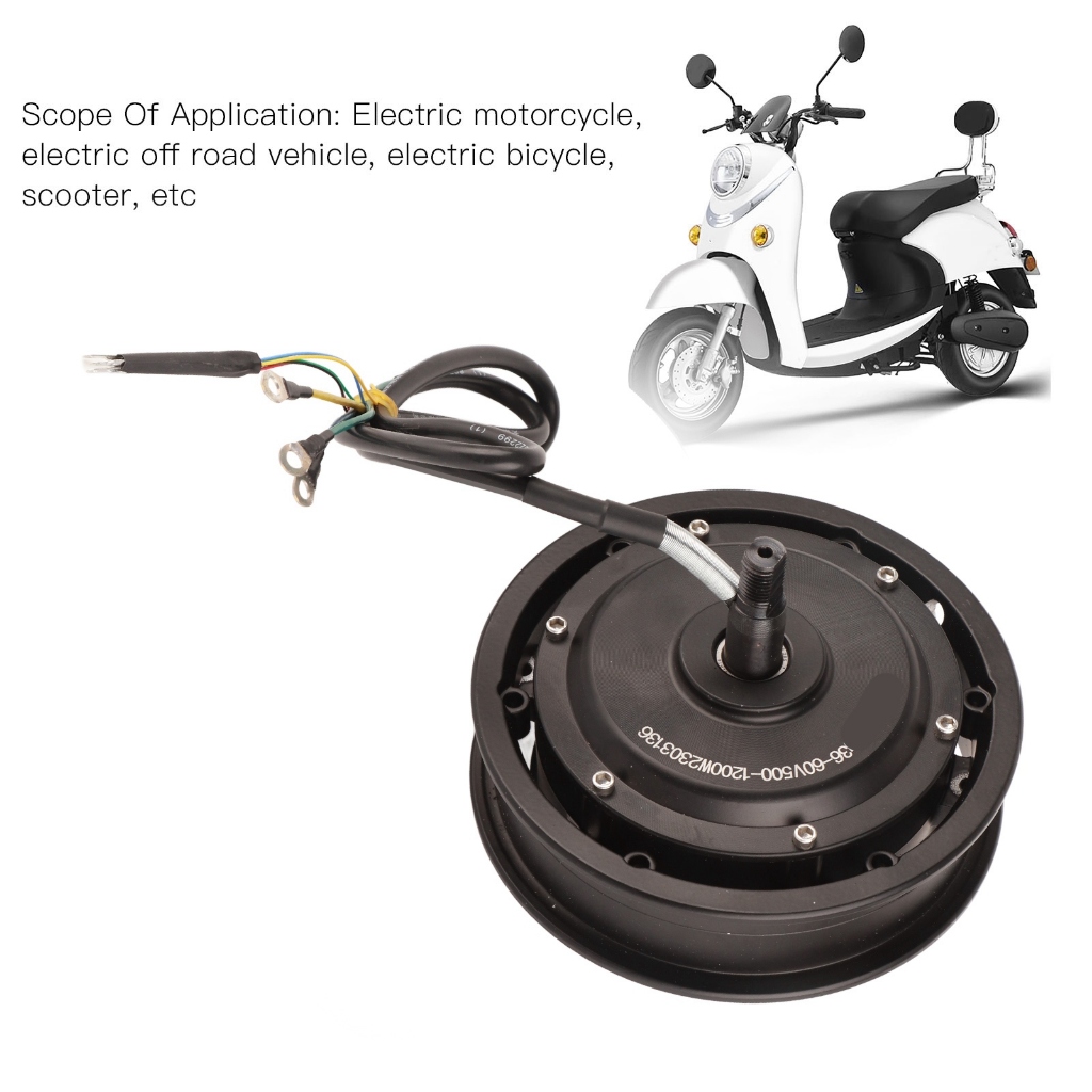 Động cơ trung tâm bánh xe 10in 36V‑60V 500W đến 1200W 75KM/H Phanh trống cho đạp điện Xe máy tay ga