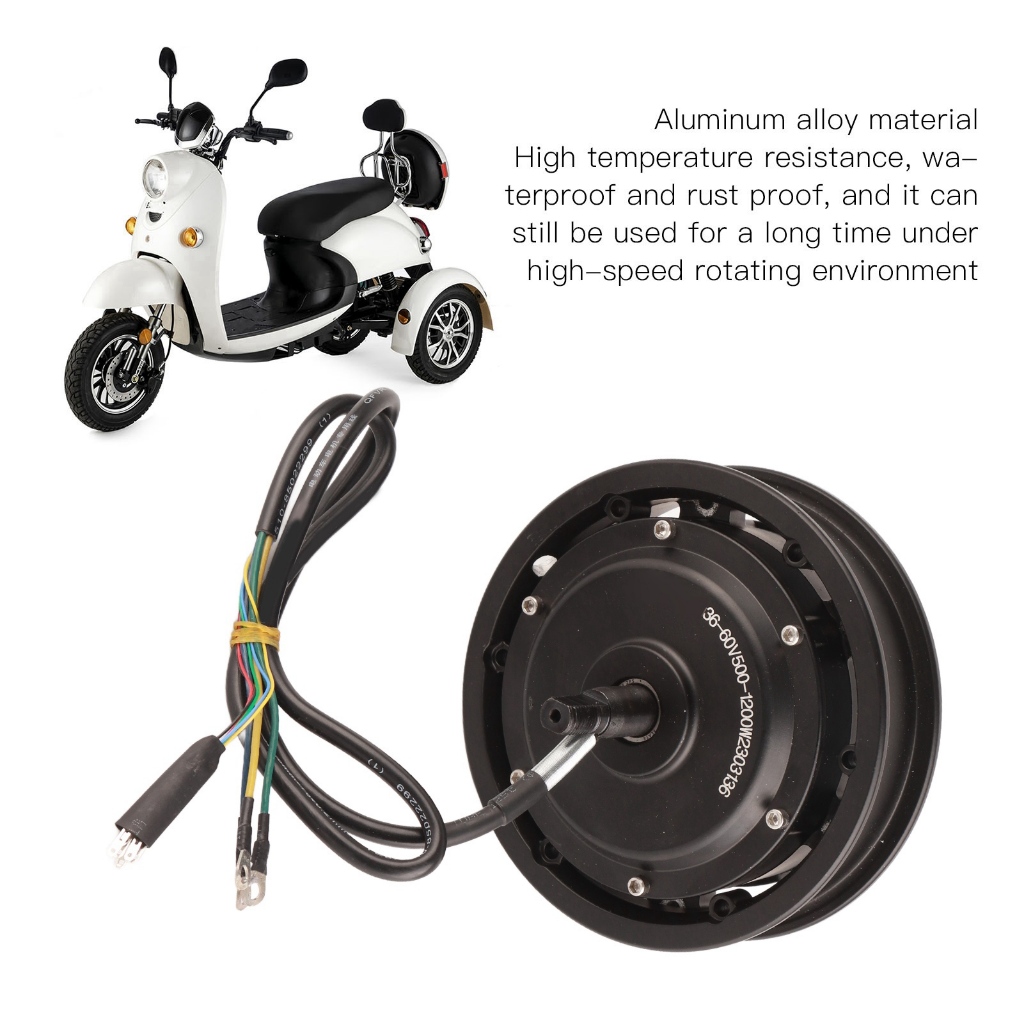 Động cơ trung tâm bánh xe 10in 36V‑60V 500W đến 1200W 75KM/H Phanh trống cho đạp điện Xe máy tay ga