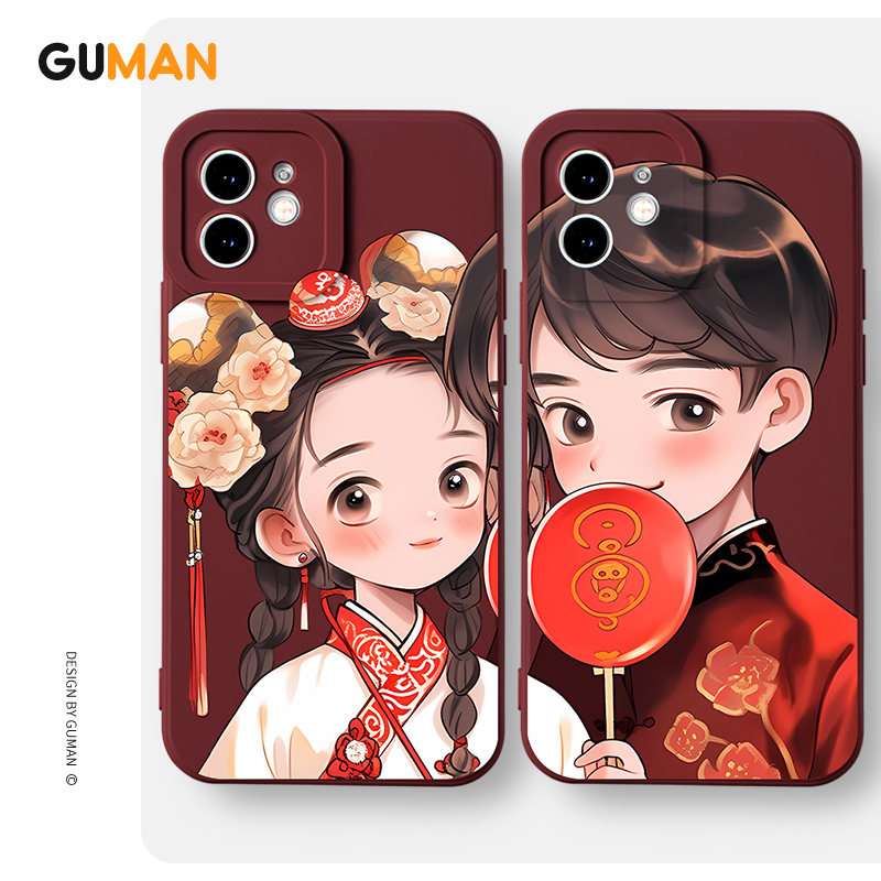 Ốp lưng GUMAN mềm cặp đôi dễ thương đẹp Cho iPhone 15 14 13 12 11 Pro Max SE 2020 X XR XS 8 7 ip 6S 6 Plus kute xyb2488
